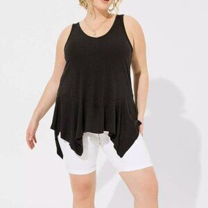 GUC Torrid Vintage Slub V-Neck Handkerchief Hem Swing Tank